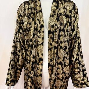 Mes Demoiselles Black and Gold Patterned Jacket